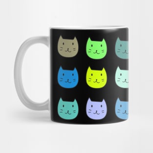 9 Pack Smiley Cat Blue and Green Mug